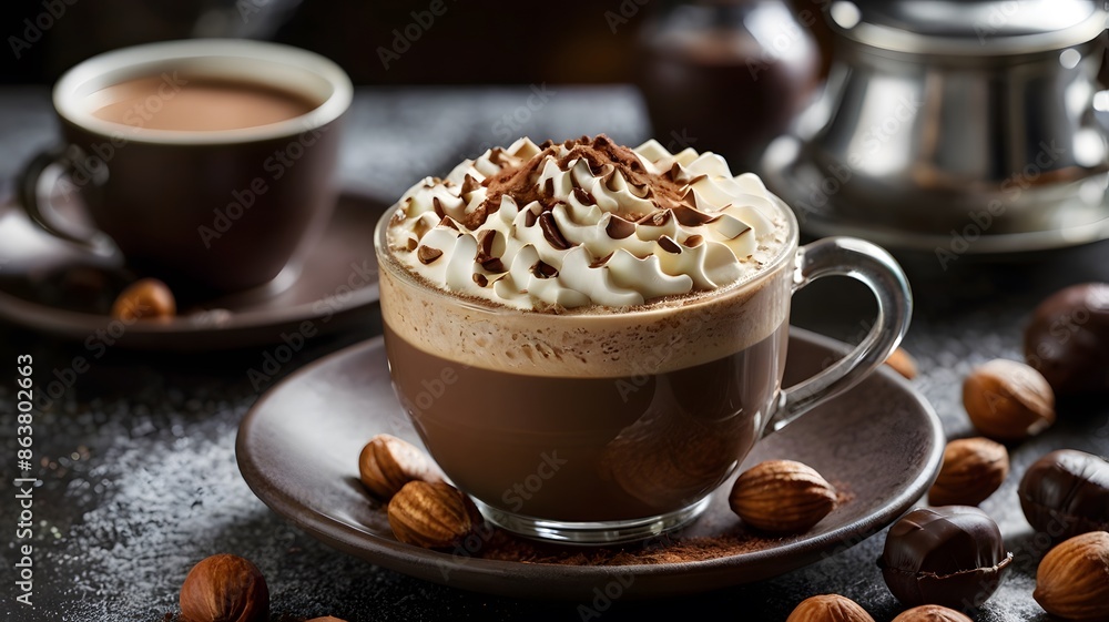 cup of coffee with chocolate, ai generated cup of coffee with chocolate, ai generated
