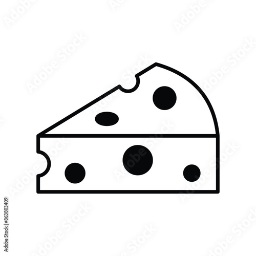 cheese icon with white background vector stock illustration