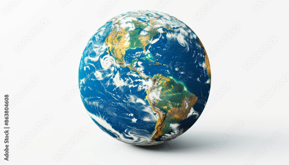 Fototapeta premium Earth Globe with Clouds and Continents
