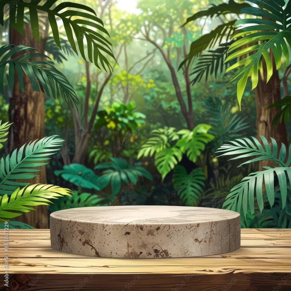 a stone sitting on a table with a plant in the background a stone sitting on a table with a plant in the background