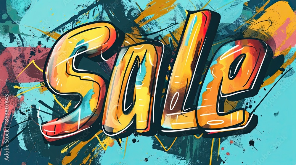 Vibrant Hand-Drawn Sale Sign with Bold Style Vibrant Hand-Drawn Sale Sign with Bold Style
