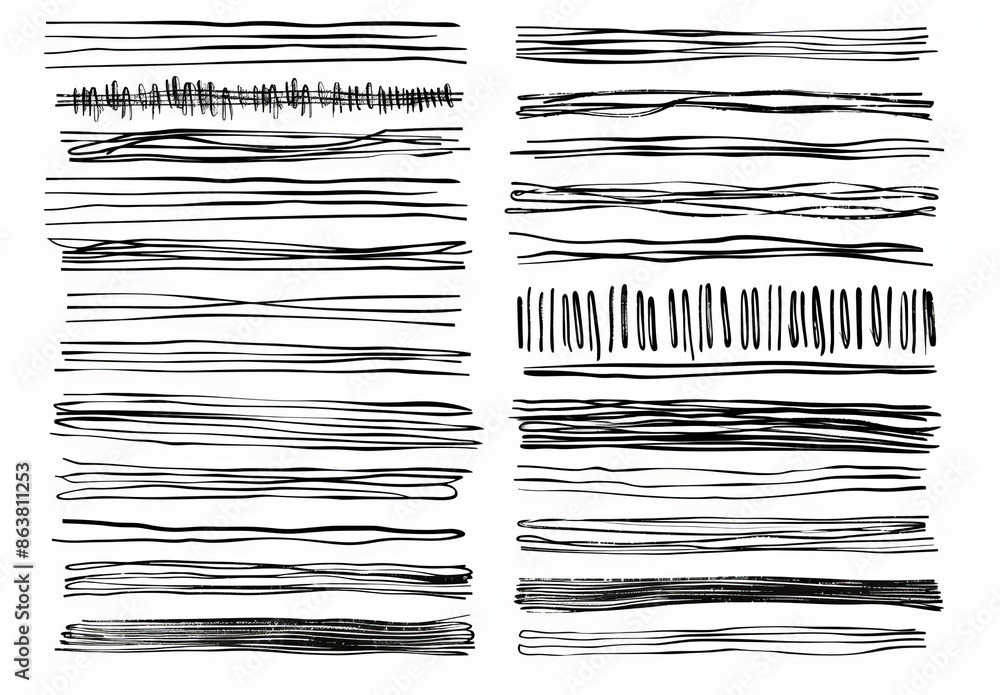 Drawings in pencil or pen, doodles, modern marker or paint brush frames, scribble underlines, and freehand lines. Black felt tip pens for highlighting. Drawings in pencil or pen, doodles, modern marker or paint brush frames, scribble underlines, and freehand lines. Black felt tip pens for highlighting.
