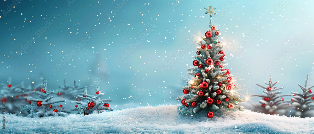 Christmas Tree Full with Ornaments with Copy Space Christmas Tree Full with Ornaments with Copy Space