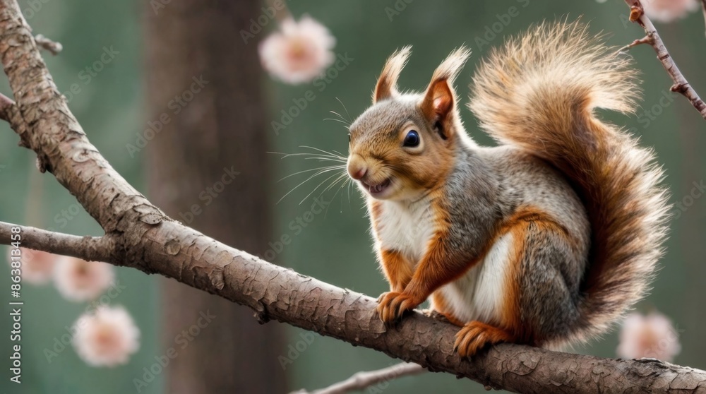 Curious Squirrel on Branch