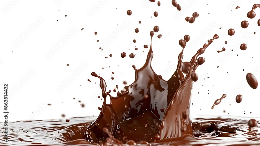 Delicious Chocolate Splash on White Background Delicious Chocolate Splash on White Background