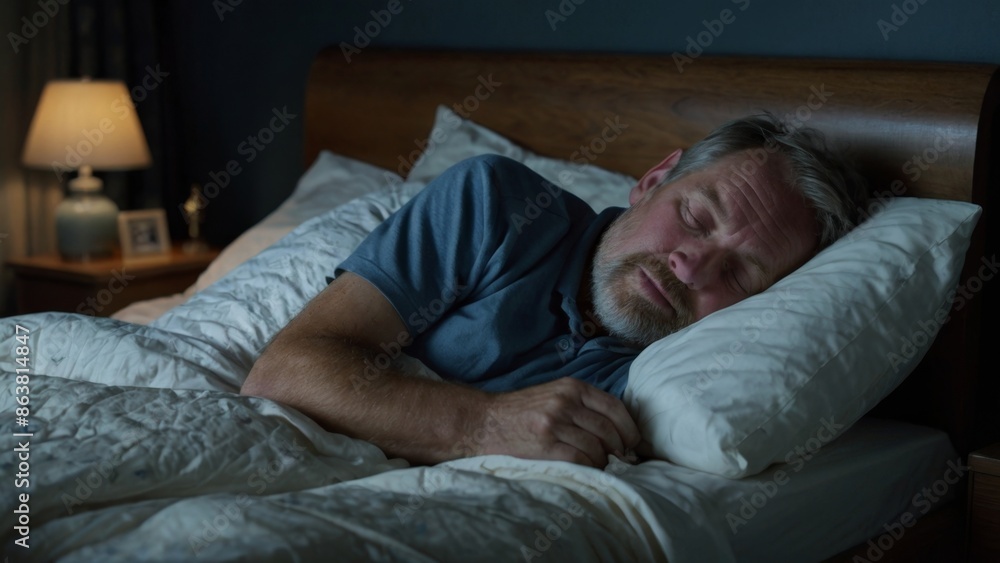 Serene Man Sleeping Peacefully Serene Man Sleeping Peacefully