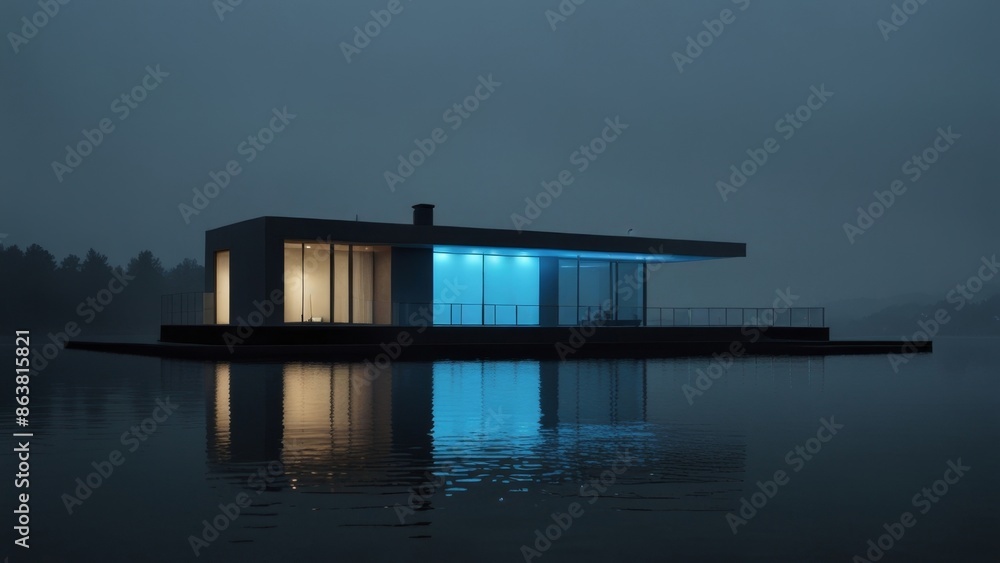 Modern House on Tranquil Lake Modern House on Tranquil Lake