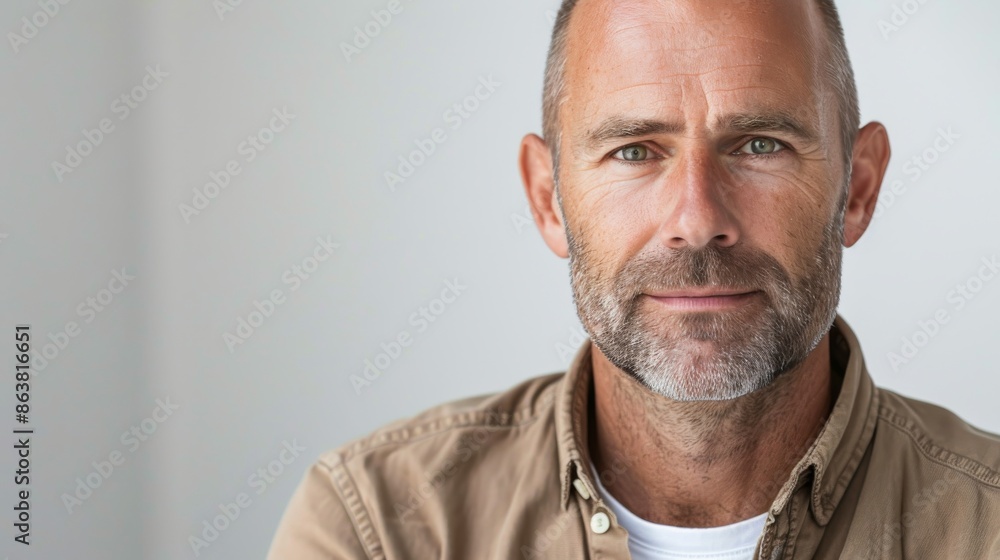 Obraz premium Portrait of Wisdom: University Professor on White Background