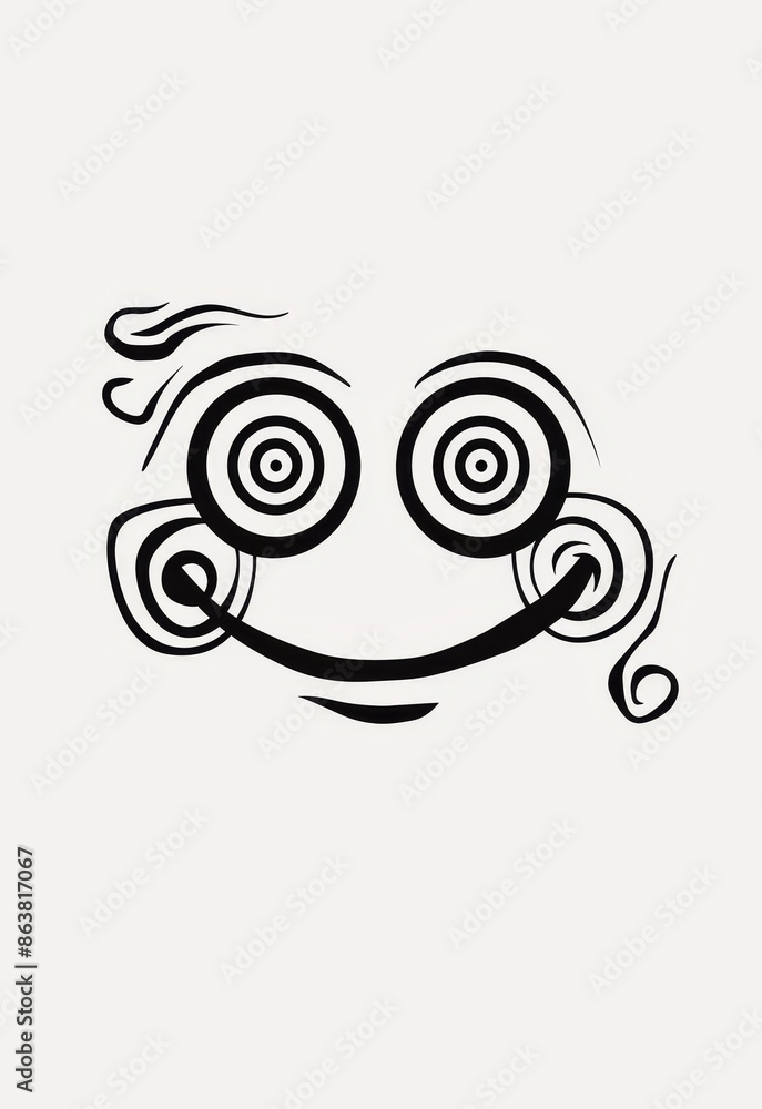 Retro cartoon face with shocked eyes in doodle style, groovy emoji face. Astonished face or shocked face with an angry smile. Retro cartoon face with shocked eyes in doodle style, groovy emoji face. Astonished face or shocked face with an angry smile.