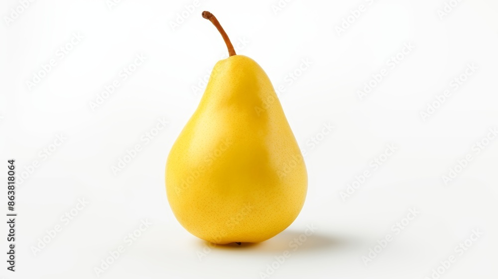 Yellow pears on white background. Copy space. Yellow pears on white background. Copy space.