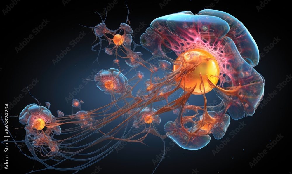Detailed Medical Illustration of Female Reproductive System with Focus on Urinary Incontinence. Detailed Medical Illustration of Female Reproductive System with Focus on Urinary Incontinence.