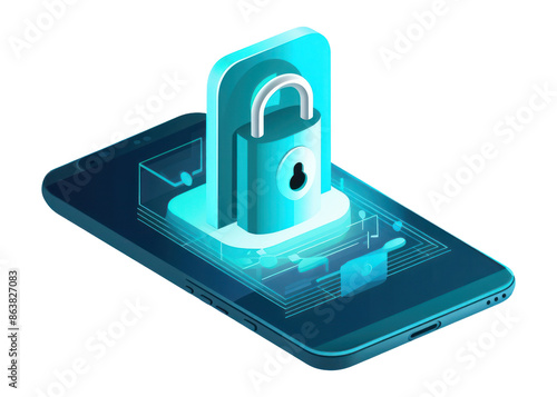 PNG Lock cyber-security cell phone portability. photo