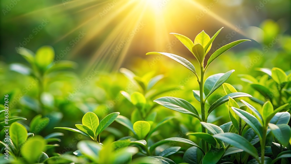 Sunrays Through Green Leaves. Sunrays Through Green Leaves.