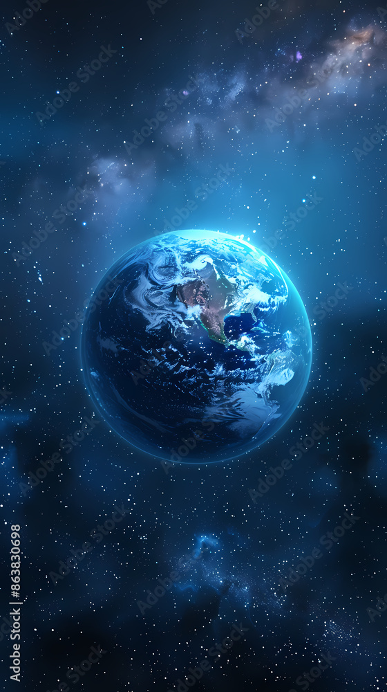 Naklejka premium Beautiful view of Earth from space