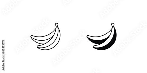 banana icon with white background vector stock illustration