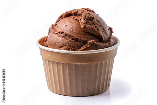 Chocolate Ice Cream in a Paper Cup
