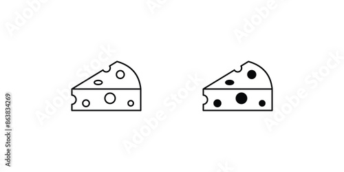 cheese icon with white background vector stock illustration