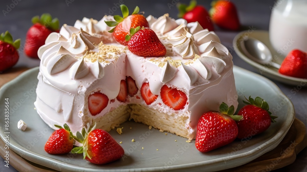 strawberry cake with cream strawberry cake with cream