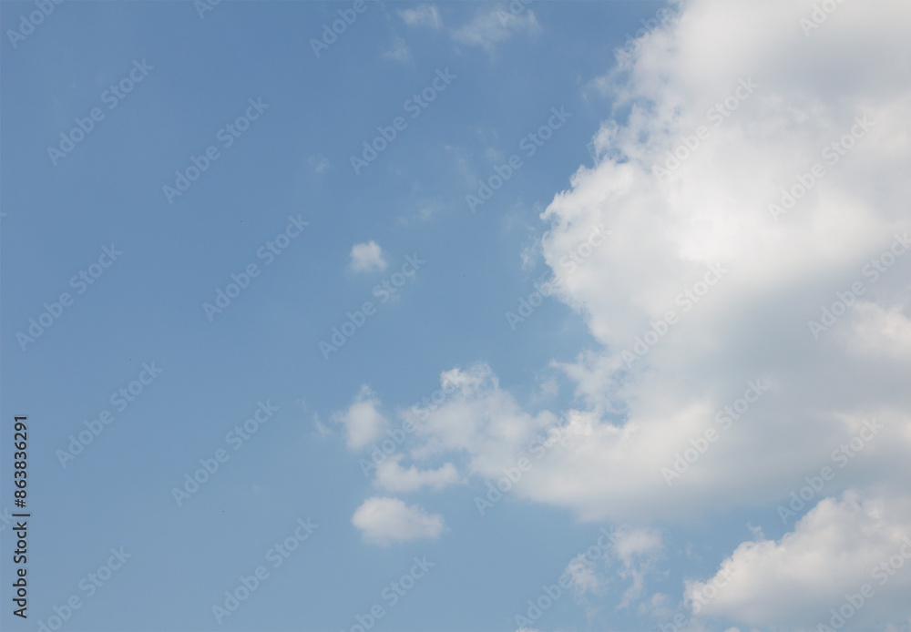 Blue sky and white puffy clouds. Blue sky and white puffy clouds.