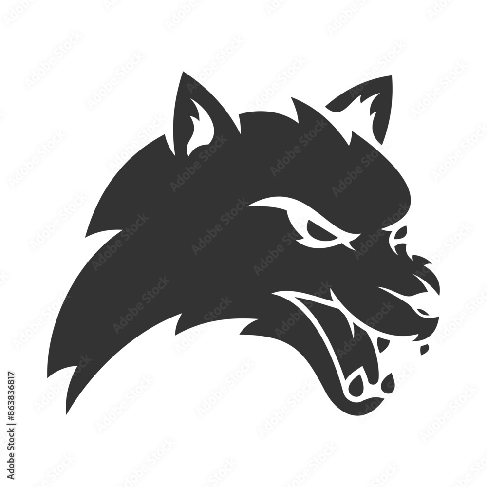 Wolf Head Vector Logo Design Template