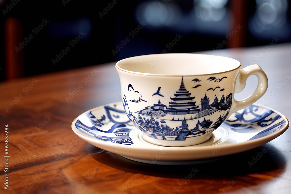 A teacup with a unique design: This is a teacup that embodies the characteristics of the travel destination.