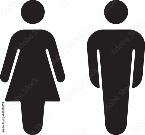 Male and female logo Silhouette in Vector Illustration