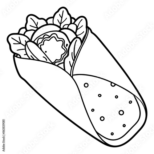 vector illustration of burrito