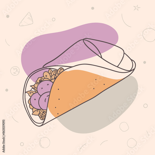 vector illustration of burrito