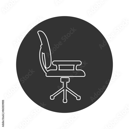 Chair line icon in modern flat style. Vector illustration