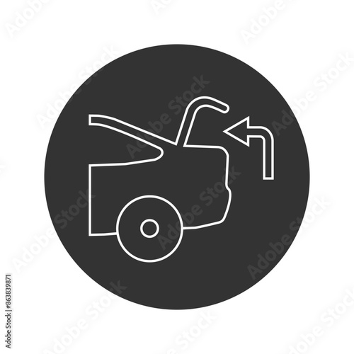 Car with open trunk line icon, self export, boot pickup, receive package, currier order delivery, editable stroke vector illustration