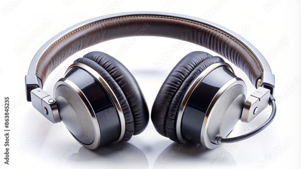 High-quality, sleek, and modern headphones sitting alone on a pure white background, free from any distractions or clutter, perfectly focused. High-quality, sleek, and modern headphones sitting alone on a pure white background, free from any distractions or clutter, perfectly focused.
