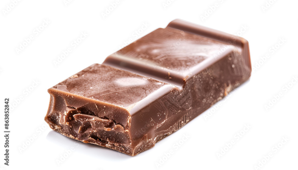 Piece of tasty chocolate bar isolated on white Piece of tasty chocolate bar isolated on white