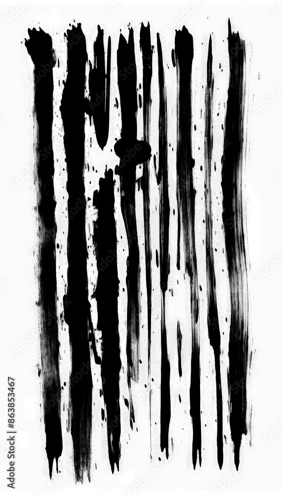 Fototapeta premium PNG black and white uneven lines stroke outline of simple *door* in style chinese ink brush stroke , gouach texture, minimal clean, isolated on off white background --ar 2:3