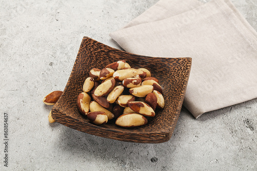Brazil nut kernel in the bowl