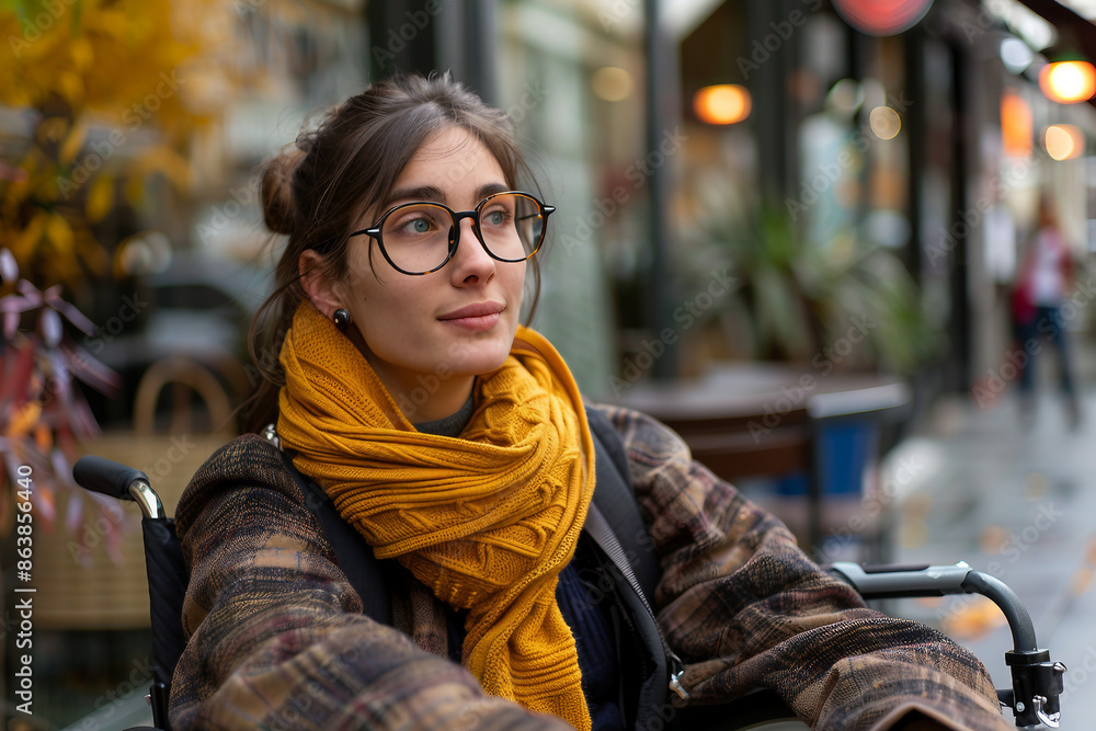 Fototapeta premium Lifestyle of disabled person soldier after war AI generative concept