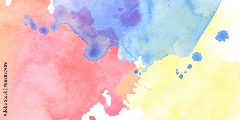 Blue. pink, and yellow azure turquoise abstract watercolor background for textures backgrounds and web banners design Blue. pink, and yellow azure turquoise abstract watercolor background for textures backgrounds and web banners design