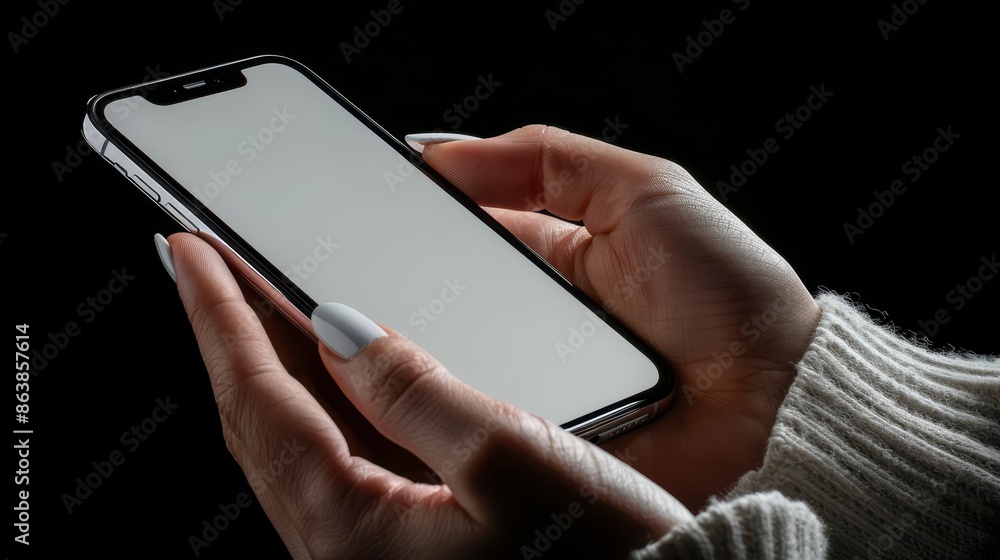 Hands holding smartphone blank touch screen isolated with clipping path on white background,copy space,space for text. Hands holding smartphone blank touch screen isolated with clipping path on white background,copy space,space for text.