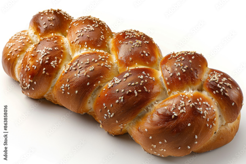 Freshly Baked Braided Bread with Sesame Seeds Freshly Baked Braided Bread with Sesame Seeds