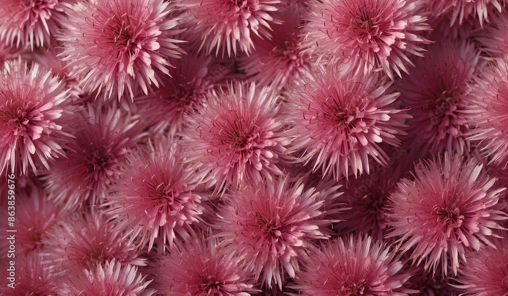 Cluster of pink dandelion-like flowers close up Cluster of pink dandelion-like flowers close up