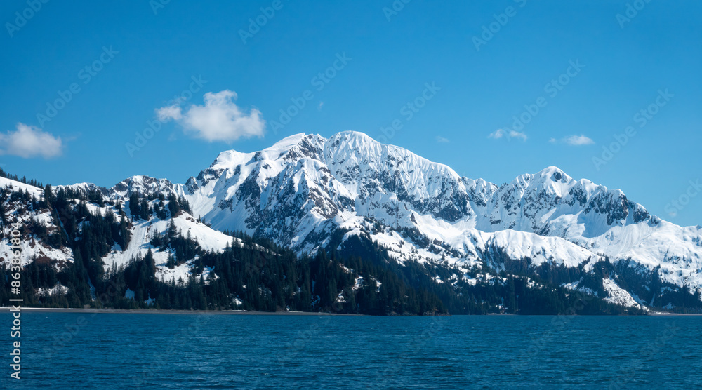 Coastal spring scenery, Resurrection Bay, Kenai Fjords National Park, Seward, Alaska, USA Coastal spring scenery, Resurrection Bay, Kenai Fjords National Park, Seward, Alaska, USA