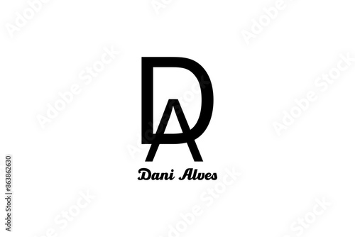 This is a simple black DA letter logo suitable for company logos with the initials DA, electronics, counters, clothing, clothing stores, distros, clothing brands, t-shirts, sandals, etc.