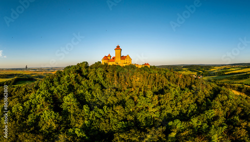 Veste Wachsenburg at sunset Thuringia Germany photo