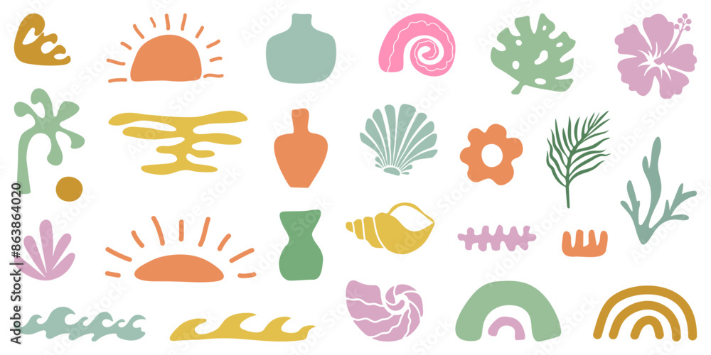 Retro Groovy Surf Club in trendy Boho style. Naive Geometric Summer Palm Tree. Simple background of sun sea. Retro Summer Beach Hand Drawn isolated illustration. Vintage Surf Club. Vector illustration Retro Groovy Surf Club in trendy Boho style. Naive Geometric Summer Palm Tree. Simple background of sun sea. Retro Summer Beach Hand Drawn isolated illustration. Vintage Surf Club. Vector illustration