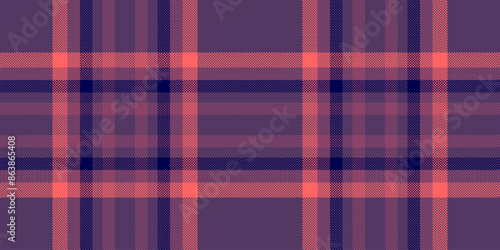 Dogtooth plaid textile seamless, official tartan fabric vector. 1950s pattern check texture background in violet and pink colors.