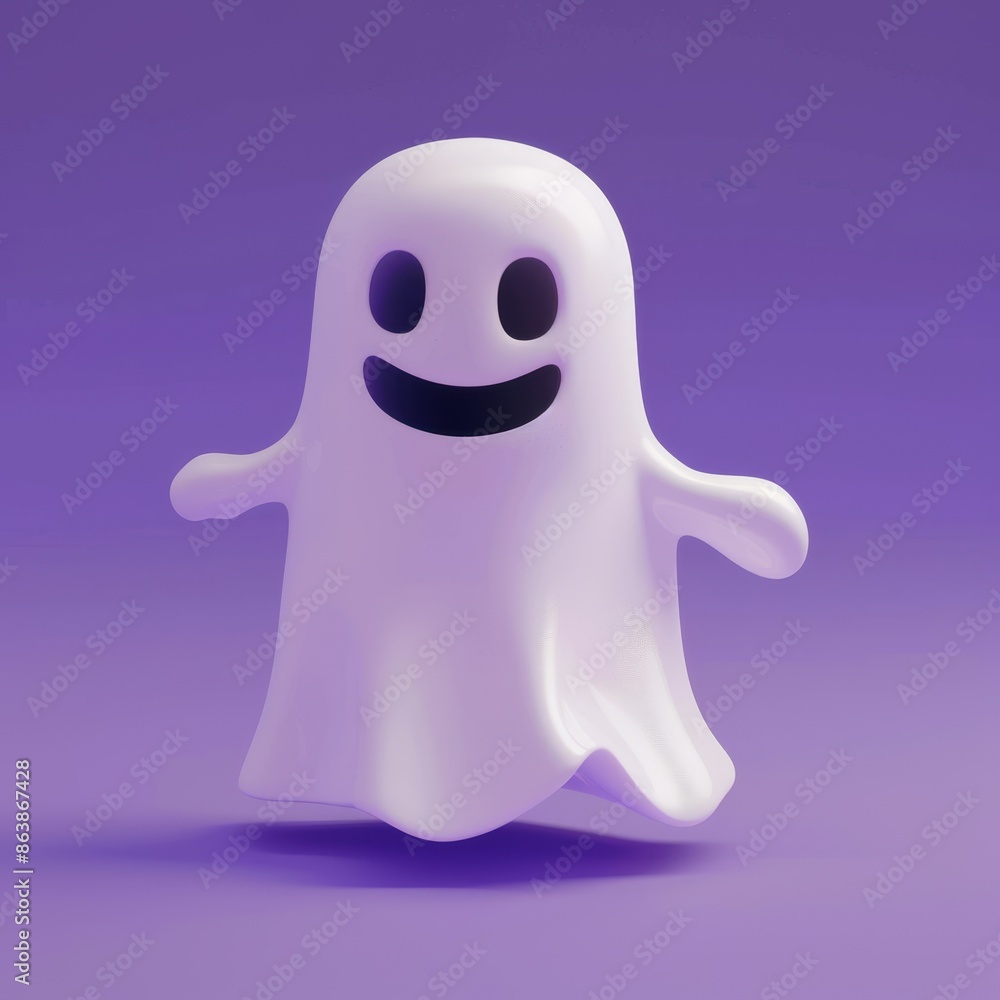A 3D-rendered ghost emoji, cute and spooky, perfect for playful or Halloween themes. A 3D-rendered ghost emoji, cute and spooky, perfect for playful or Halloween themes.