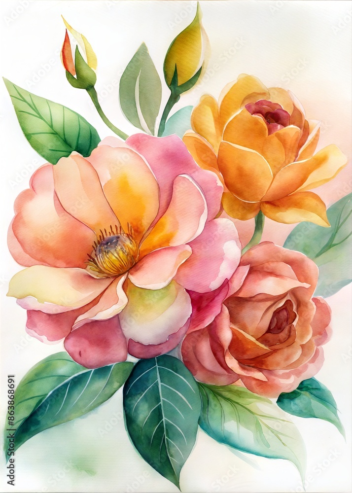 Pastel blooming roses Pastel blooming roses
