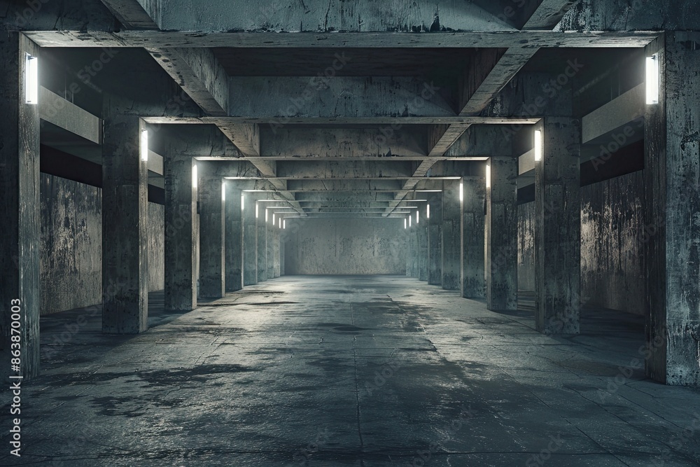 Huge Big Dark Hall Garage Tunnel Corridor Car Empty Studio Background White Windows Light Glow Cement Asphalt Concrete Grunge Dark Tall 3D Rendering Illustration Huge Big Dark Hall Garage Tunnel Corridor Car Empty Studio Background White Windows Light Glow Cement Asphalt Concrete Grunge Dark Tall 3D Rendering Illustration