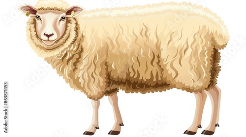 A sheep is a domesticated ruminant mammal. It is a cud-chewing herbivore that typically has a thick coat of wool. photo
