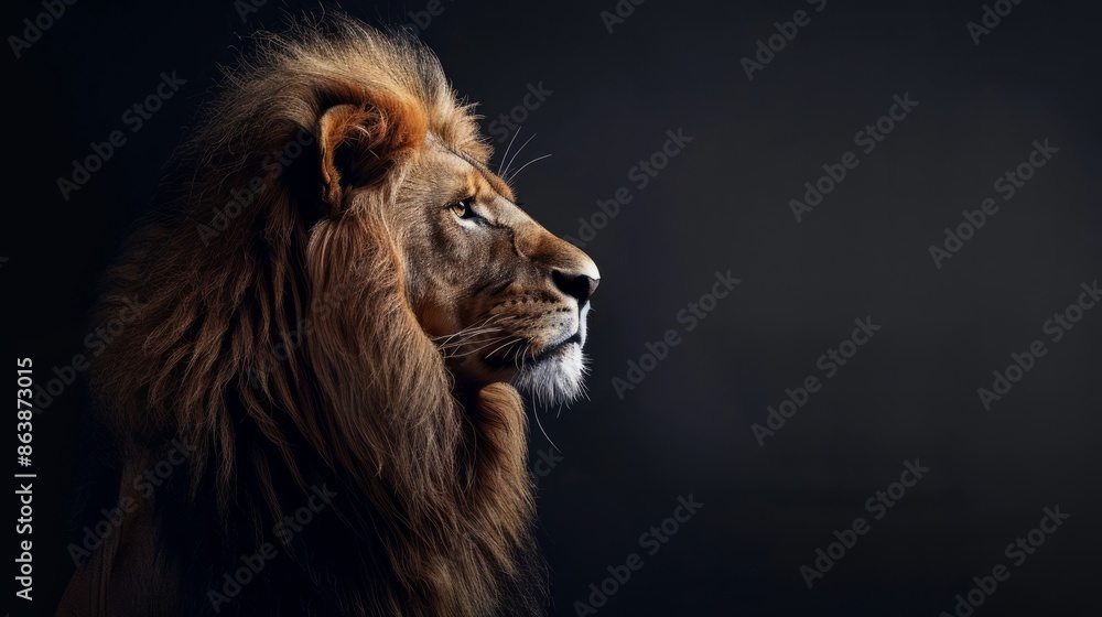 Fototapeta premium A majestic lion, symbol of strength and courage
