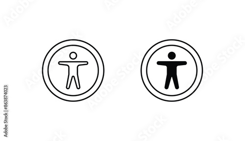 accessibility icon design with white background stock illustration